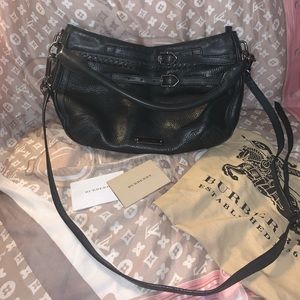 Beautiful leather Burberry handbag w buckles